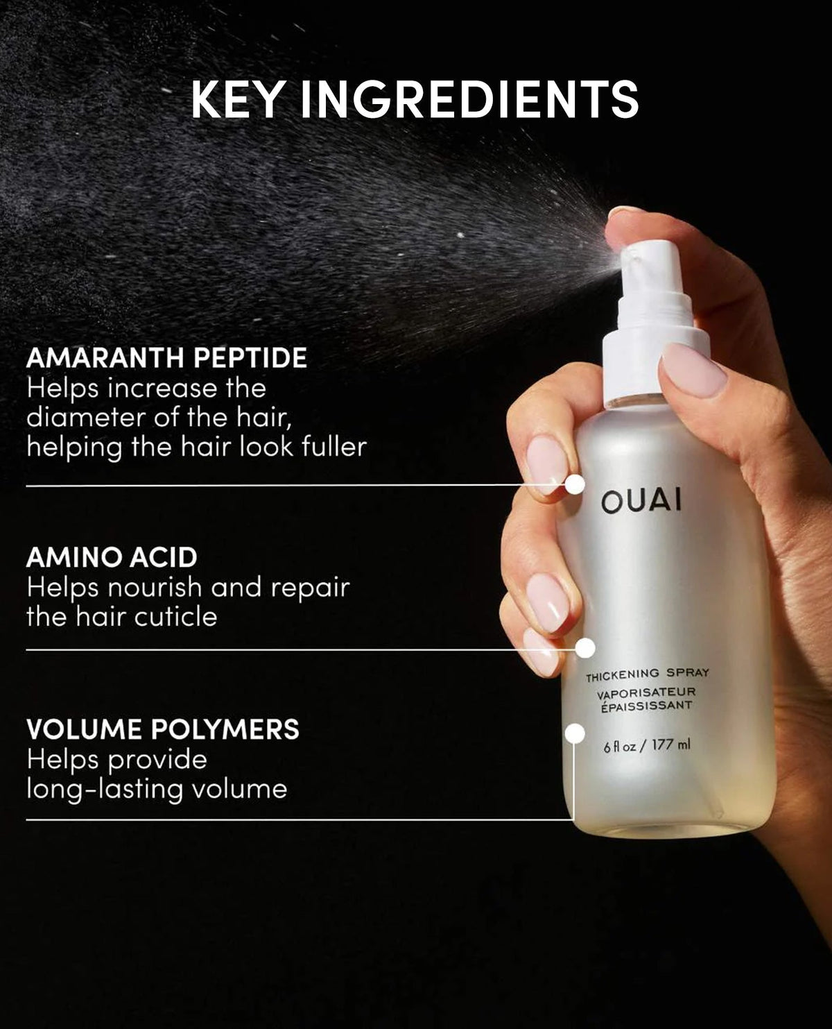 OUAI Thickening Spray details